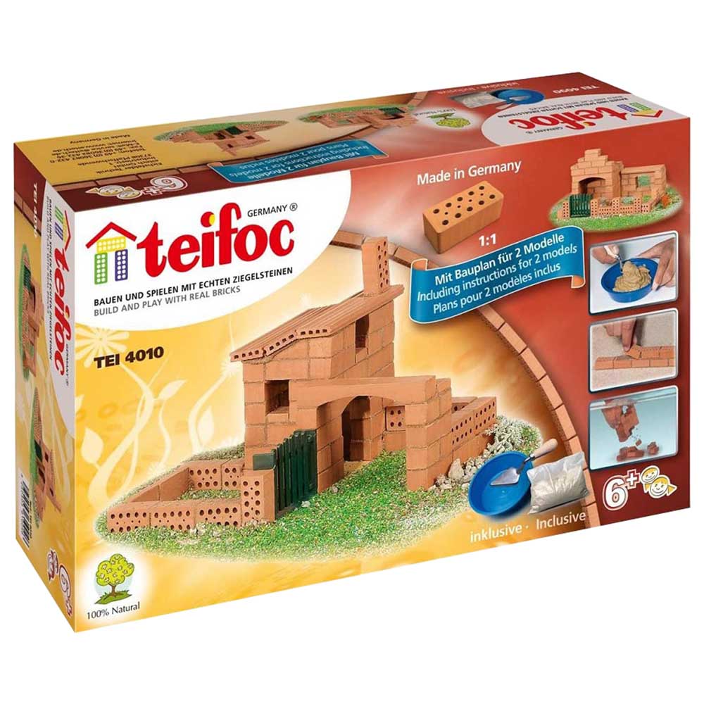 Teifoc Mini Brick Fire House Building Toy and Brick and Mortar