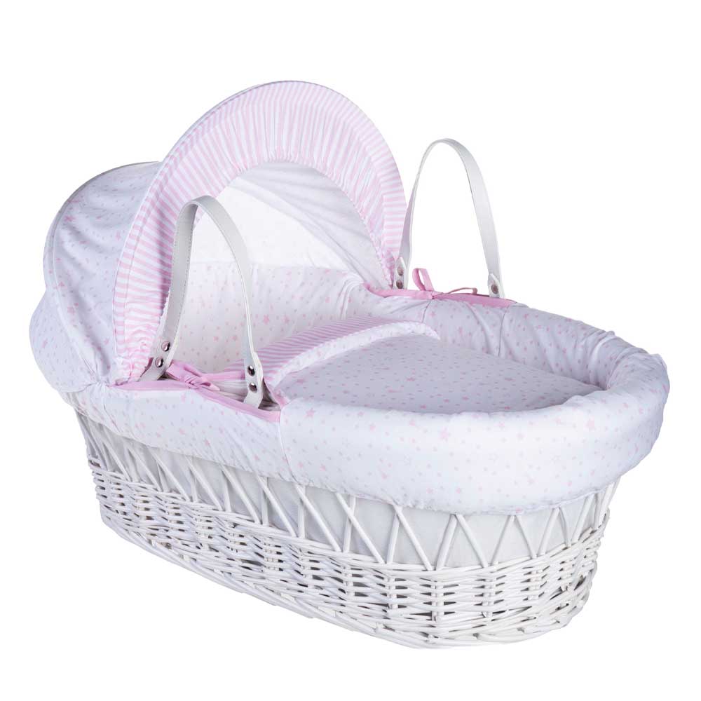 Moses basket with stand 2024 pink