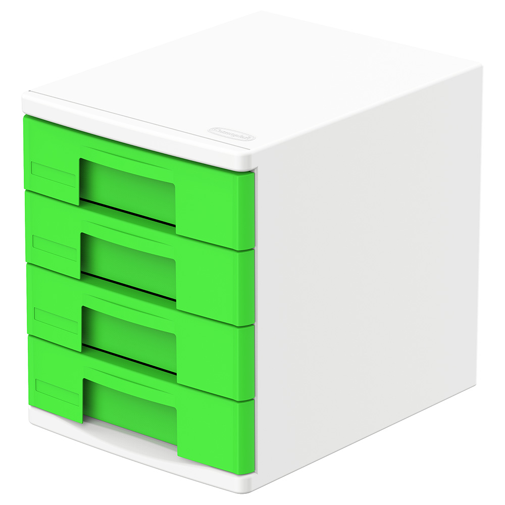 Cosmoplast - 4 Tiers File Cabinet Drawers - A4 - Green