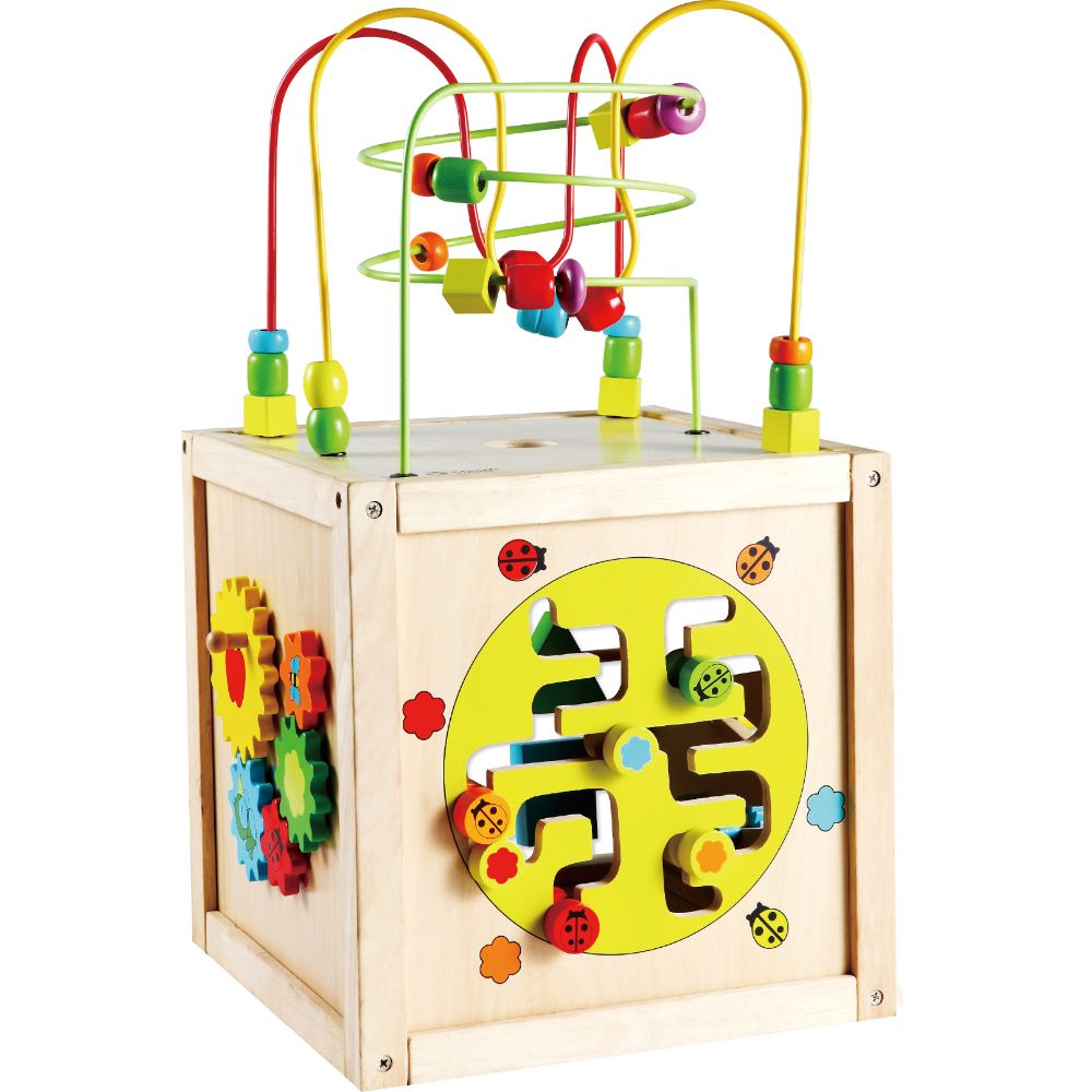 Lelin wooden 2024 activity cube