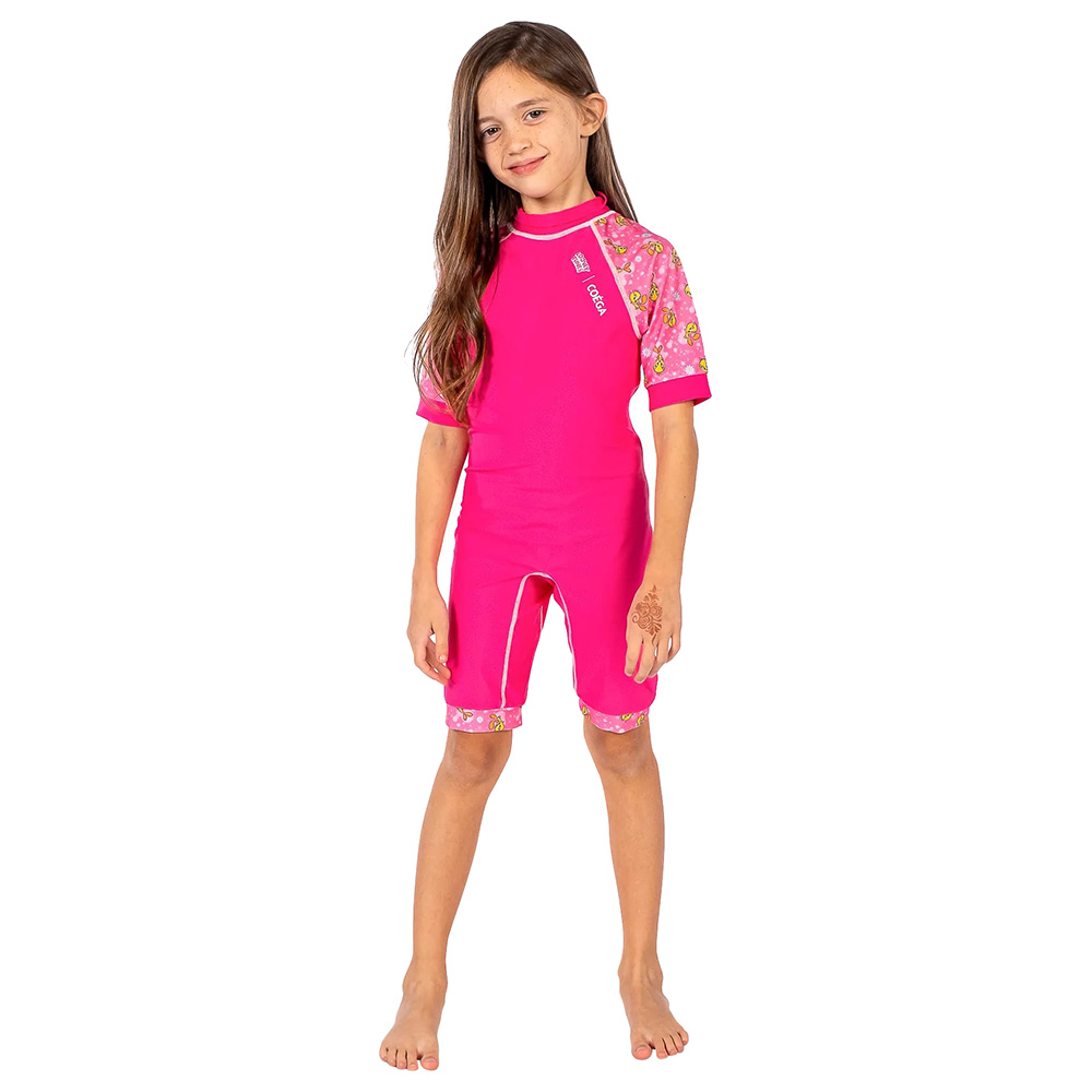 Coega Sunwear - Girls Kids Swim Suit - Pink Tweety Bubbles