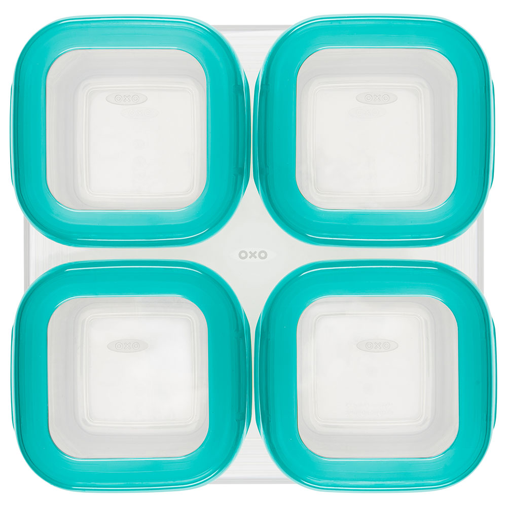 OXO Tot Baby Blocks Food Storage Containers, Teal, 6 oz