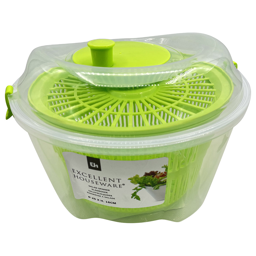 Green & White Salad Spinner ELLE Gourmet - Trissworld