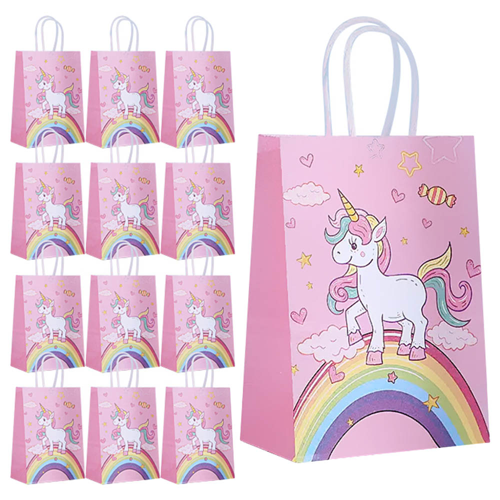 4pcs Rainbow Unicorn Gift Bags Unicorn Theme Birthday Party Decoration  Nonwoven Fabric Candy Cookie Packaging Bag Baby Shower - AliExpress