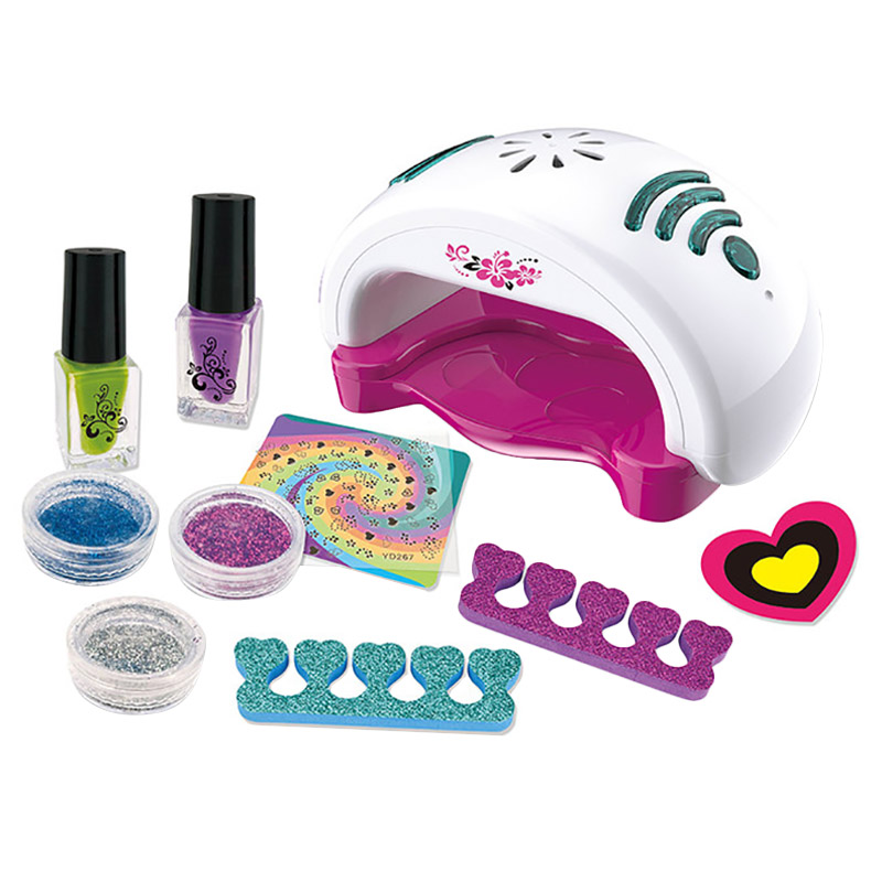 Geek Cheers Nail Art Kit For Kids, Girls Nail Polish Set With Nail Dryer  Glitter Pen 2 In 1 Nail Pen Fake Nails Eyeshadow, Kids