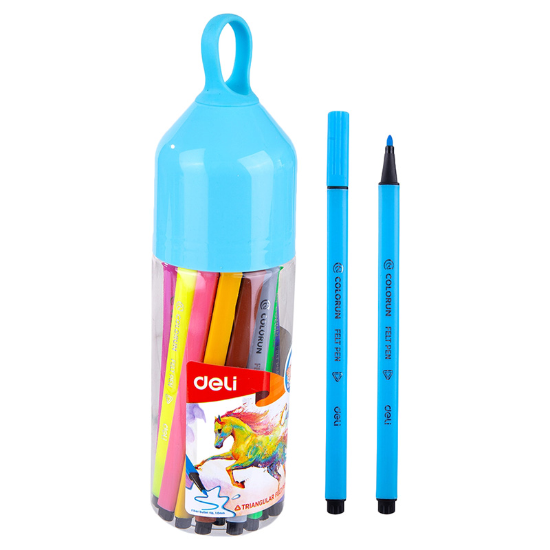 Deli 24 Colors Drawing Watercolor Pen Quality Felt Pen Children