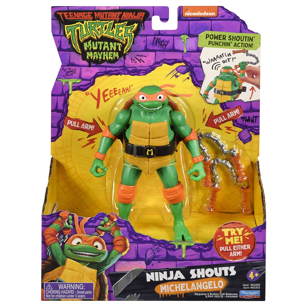 Playmates Toys TMNT Ninja Shouts Michelangello Figure