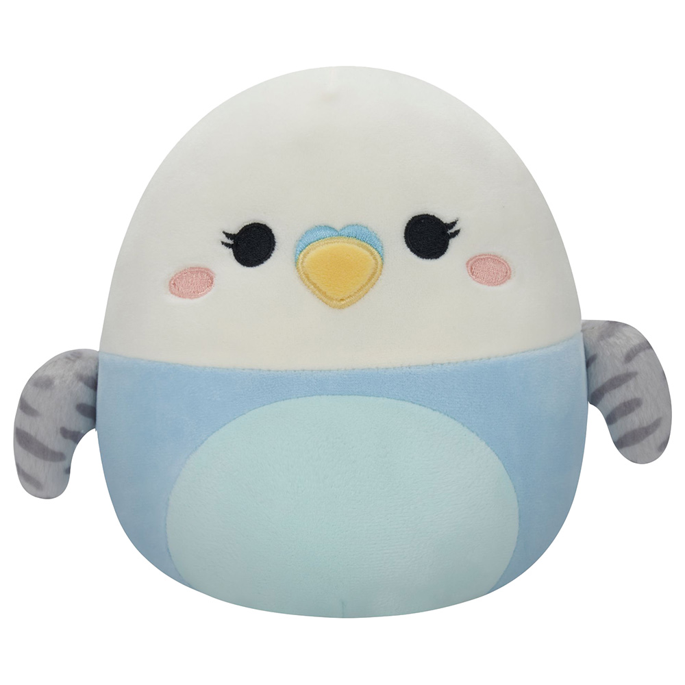 Squishmallows - Tycho Parakeet Plush Toy - 7.5-Inch - Blue/White