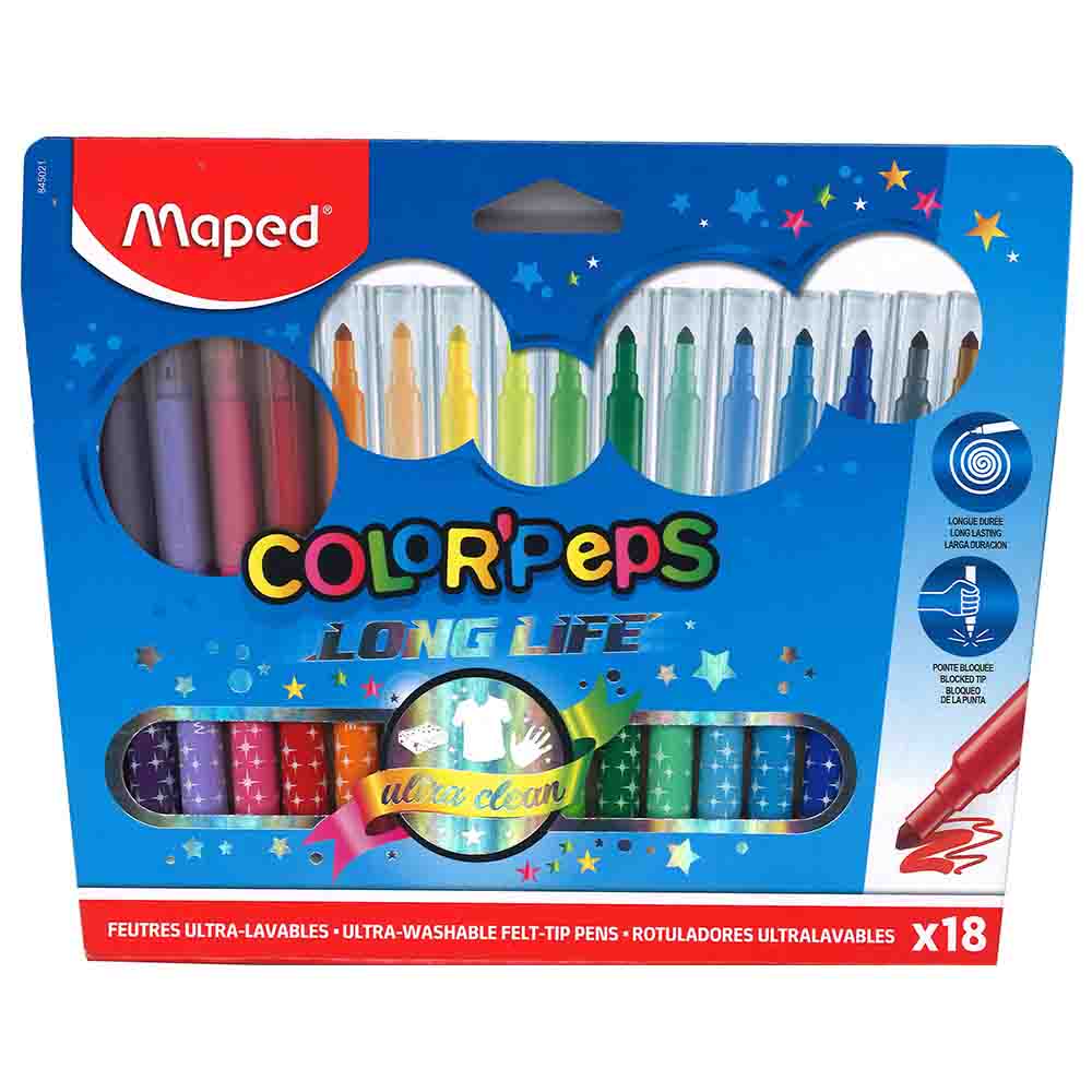Maped Color'Peps Long Life Feutre lavable, 72 par pack (845000