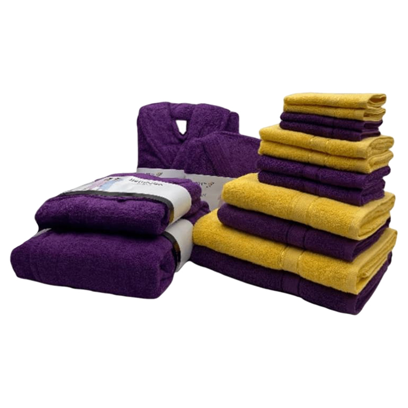 Purple and gold towels cheap