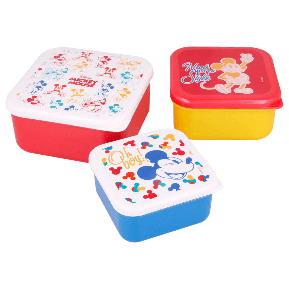 Disney - Nesting Snack Boxes Set - Mickey Mouse True Original - 3pcs