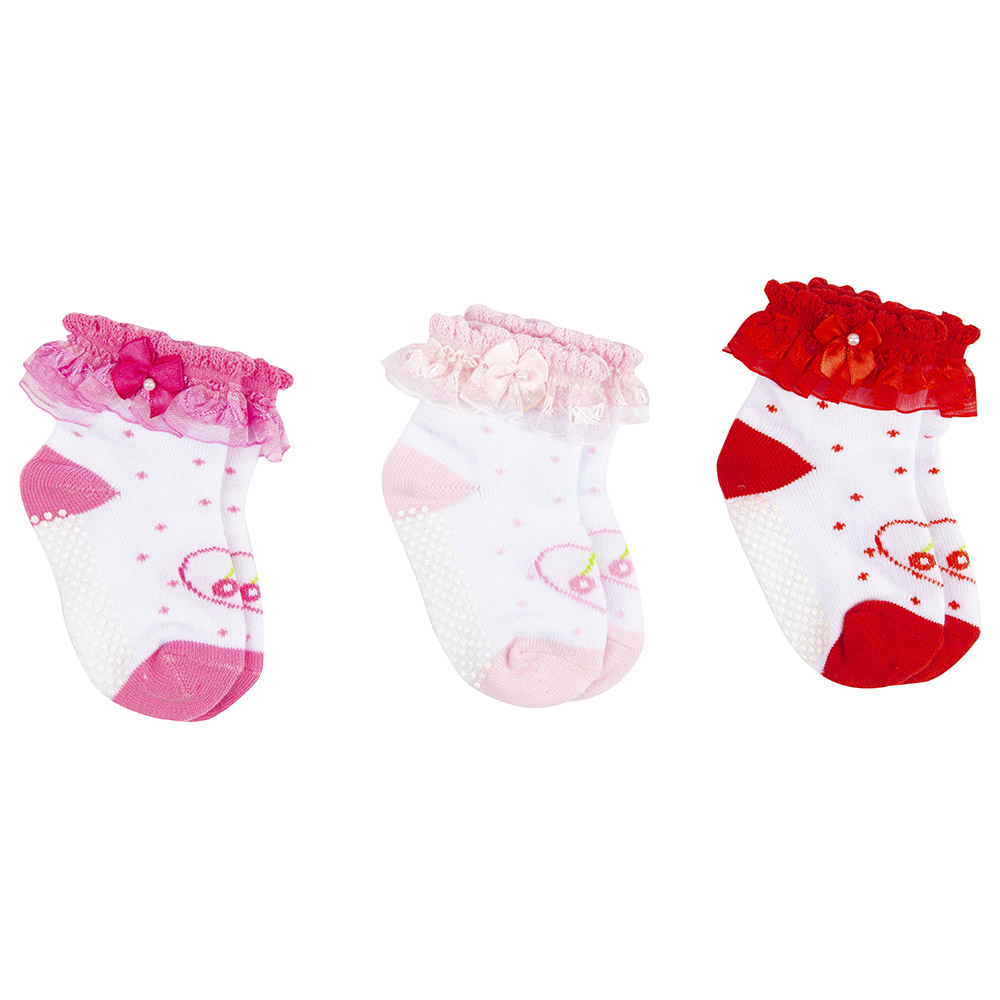 Night Angel Socks For Girls Pack Of 3 - Red/Pink | Buy at Best Price ...