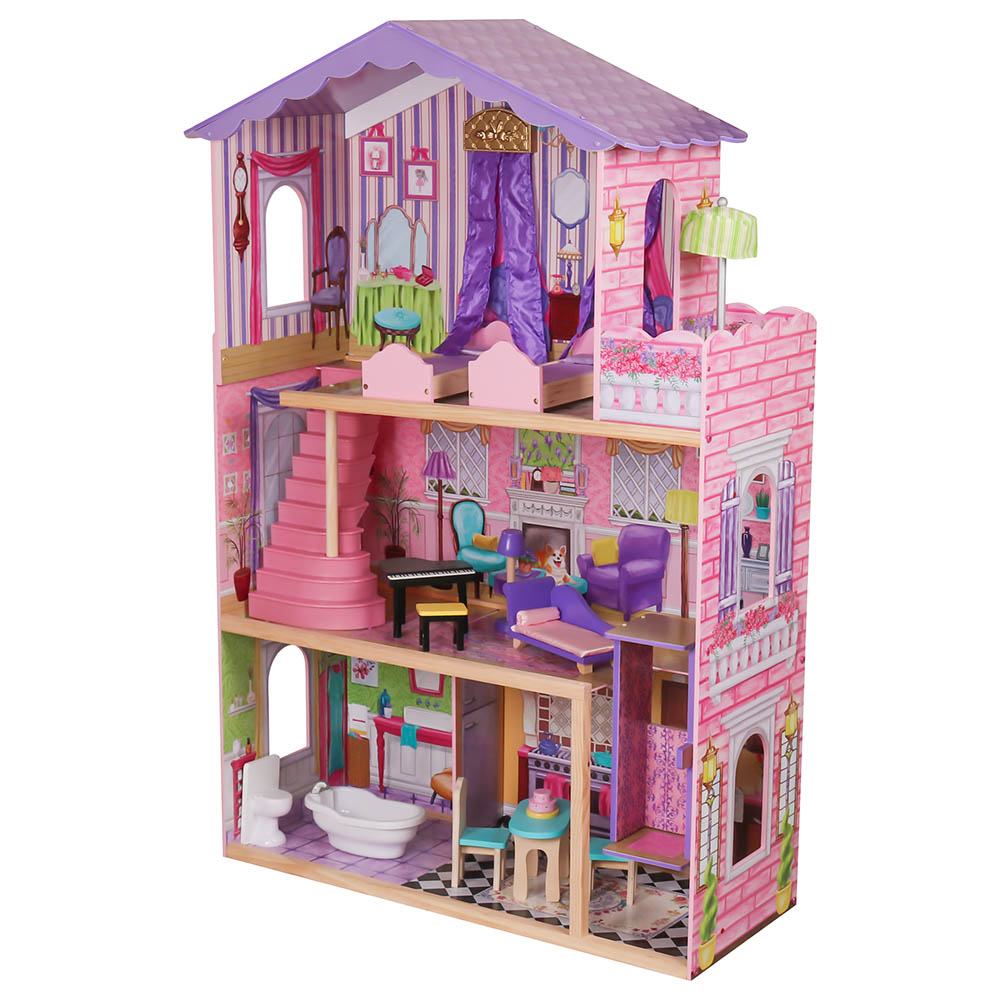 Little Angel Kids Wooden Doll House Purple Buy at Best Price from Mumzworld