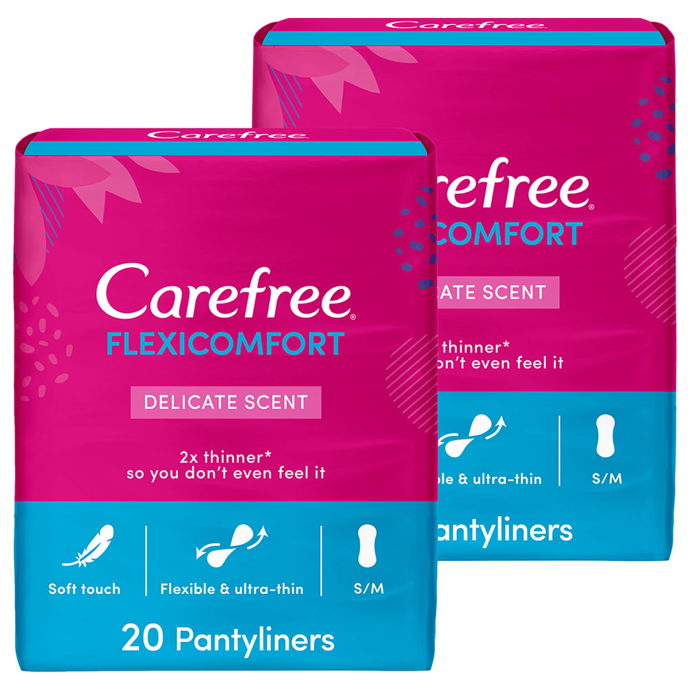 Carefree - Flexi Comfort Cotton Panty Liners - Pack Of 2 - 40pcs