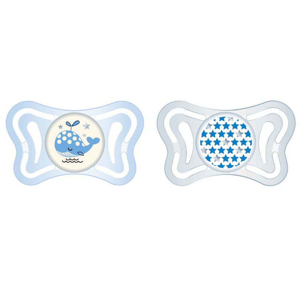 Chicco PhysioForma Soft Silicone Pacifier - Teal 0-6m 2pc