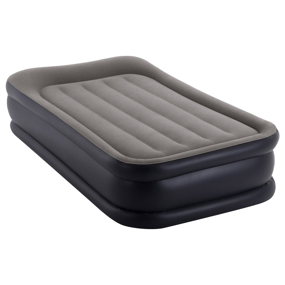 Intex Twin Deluxe Airbed W Fiber Built In Pump Tech Bip