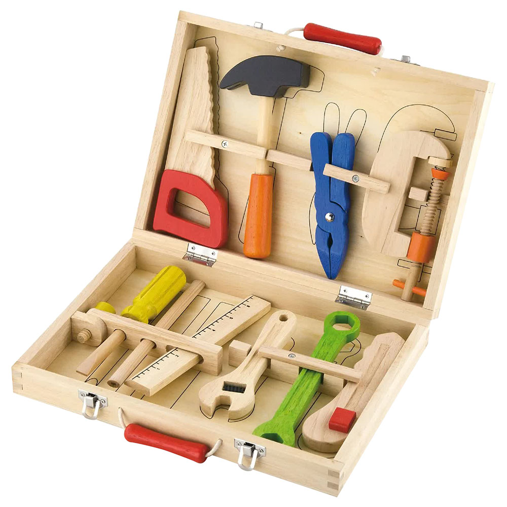 Wooden tool kit for sales toddlers