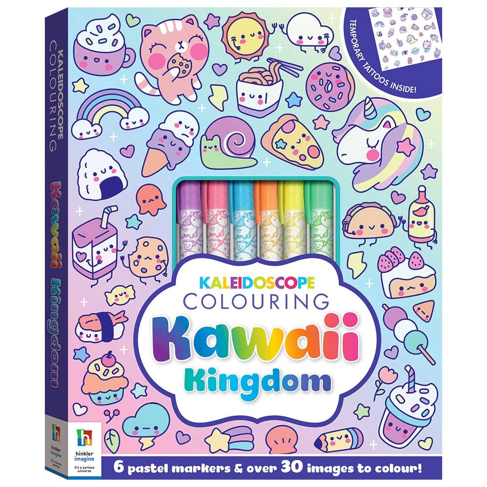 Kawaii Kaleidoscope Girls Coloring Kit with Scented Gel Pens and Bonus  Stickers