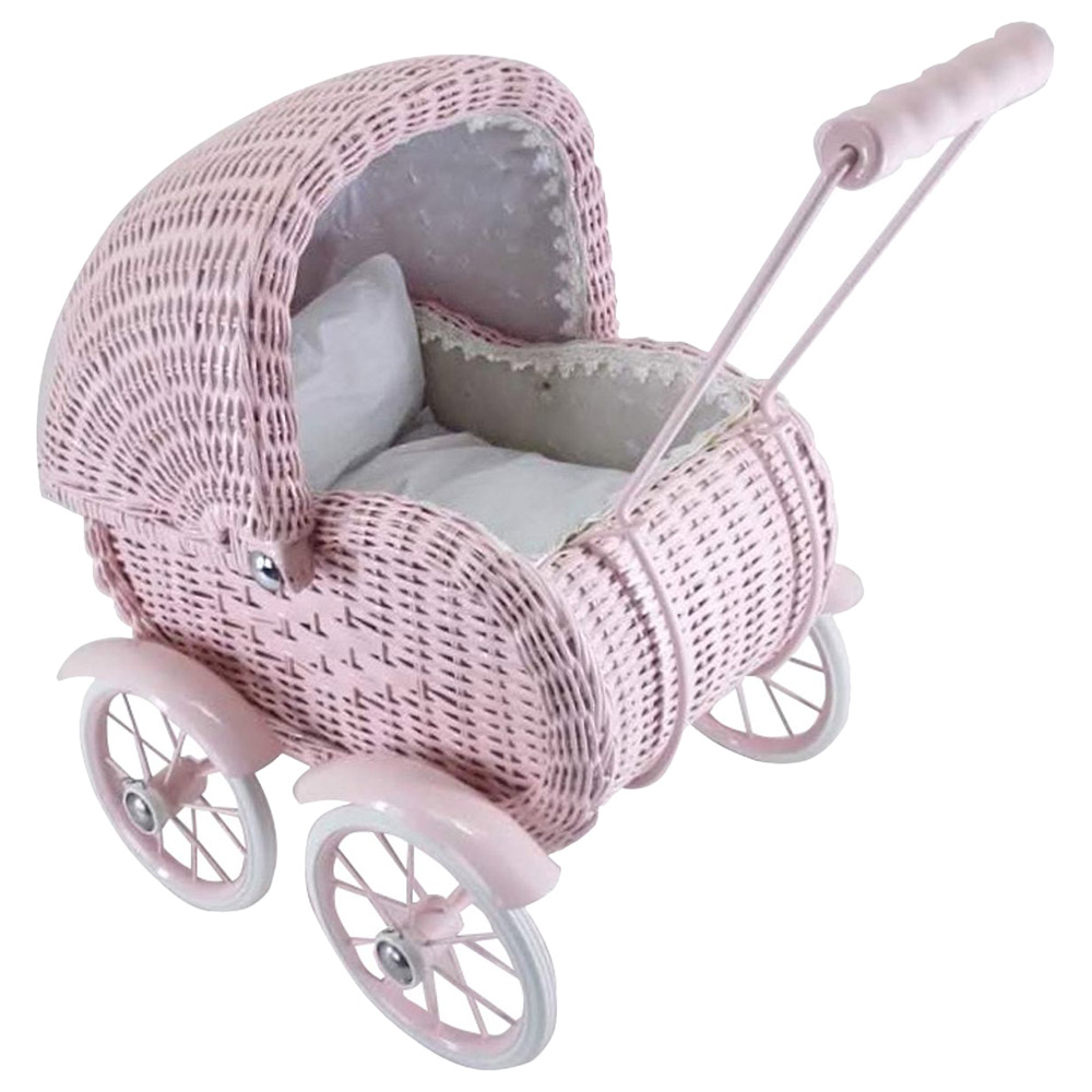 Pink sales wicker pram