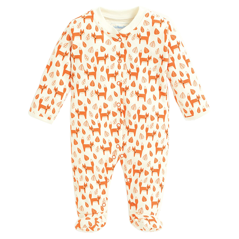 JoJo Maman Bebe - Fox Baby Sleepsuit - Orange