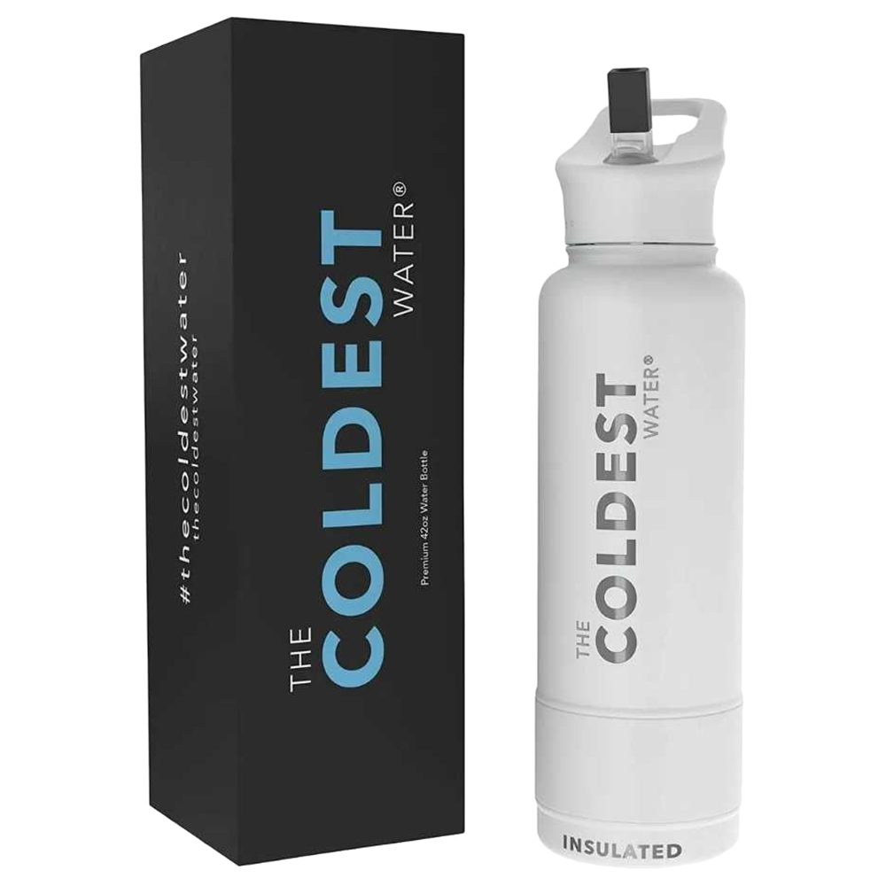 COLDEST 21SIB-FT-EWH Double Walled S/S Water Bottle - 21oz - Epic White