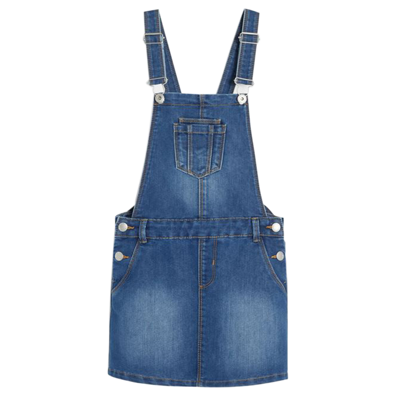 Overall blue shop jean dress