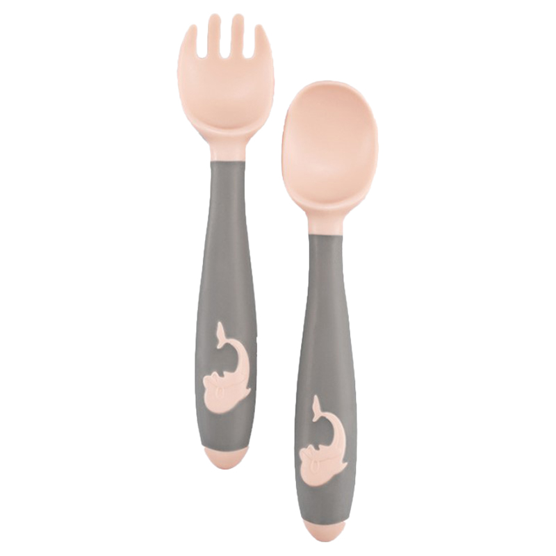 Amchi Baby Baby Flexible Fork Spoon Set Pink