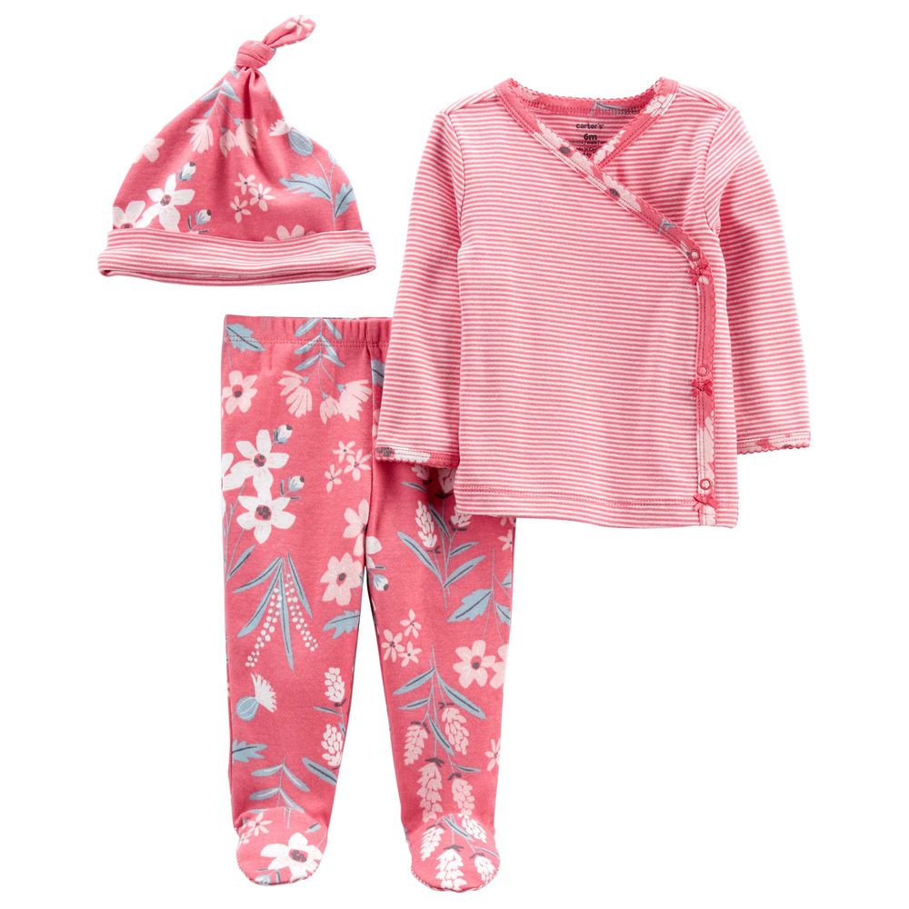 Carters - 3Pc-Set - Take-Me-Home - Pink | Buy at Best Price from Mumzworld