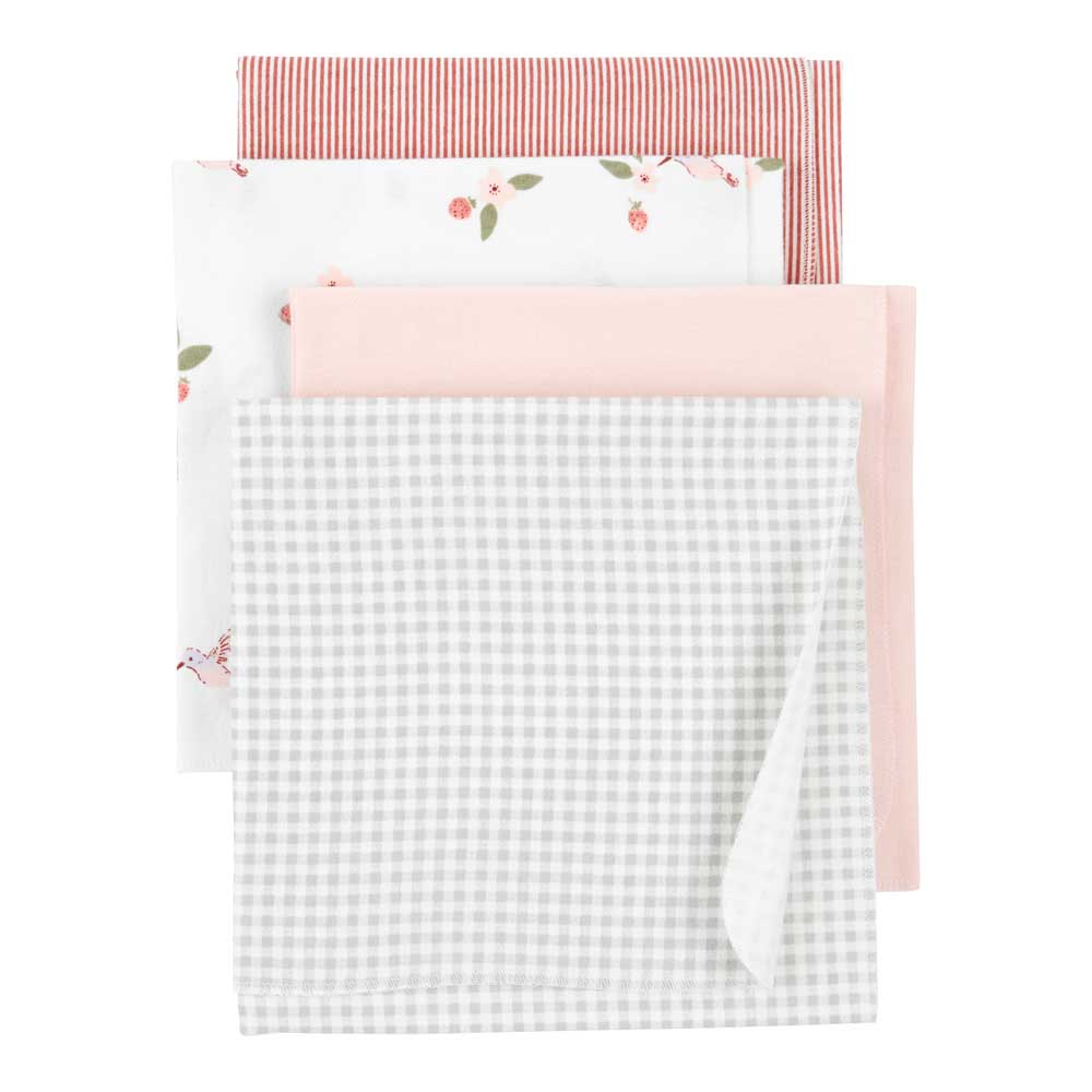 Carter s 4pc Set Baby Girls Receiving Blankets