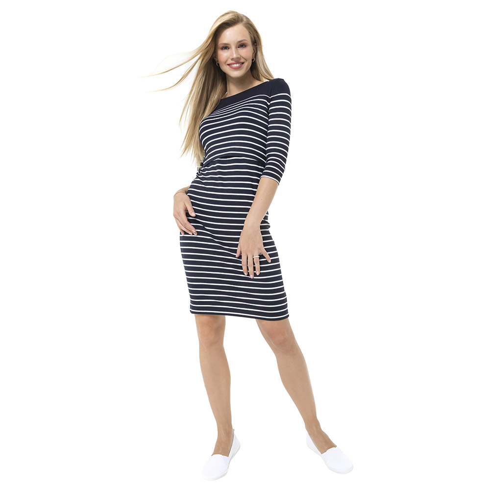 Accouchee - Naval Dress for Pregnancy/Nursing - Navy Blue