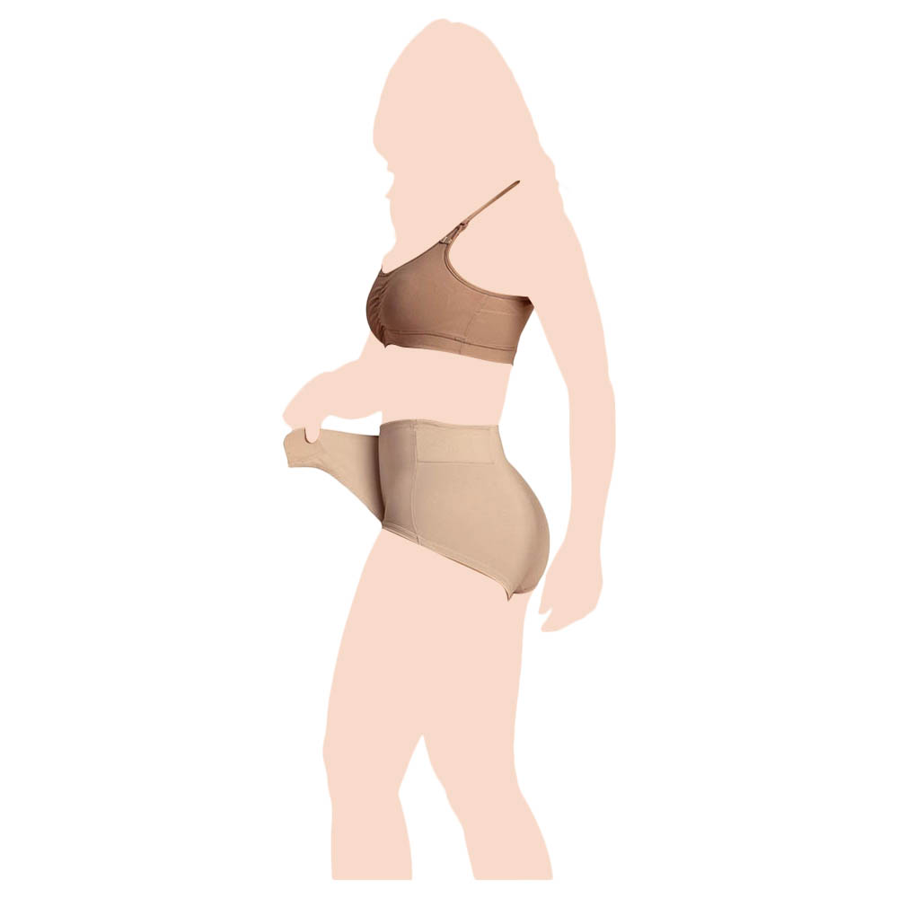 Mums & Bumps - Postpartum Panty With Belly Wrap - Beige