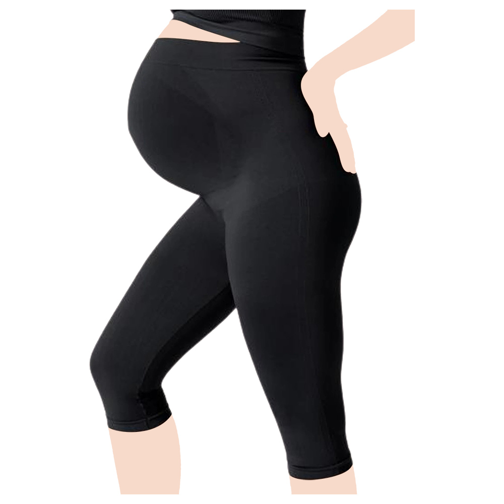 Blanqi Everyday Maternity Belly Support Crop Leggings In Black