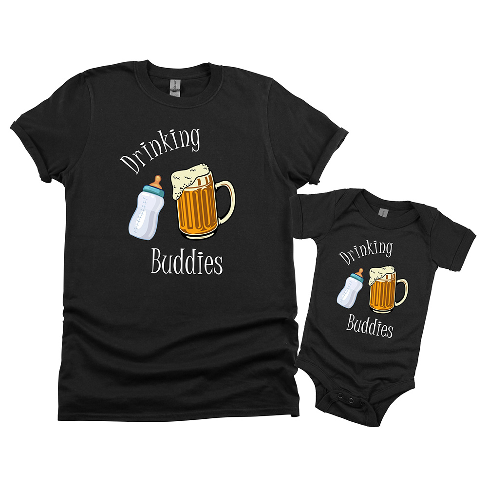 Drinking Buddies Matching Dad + Baby Shirt Set