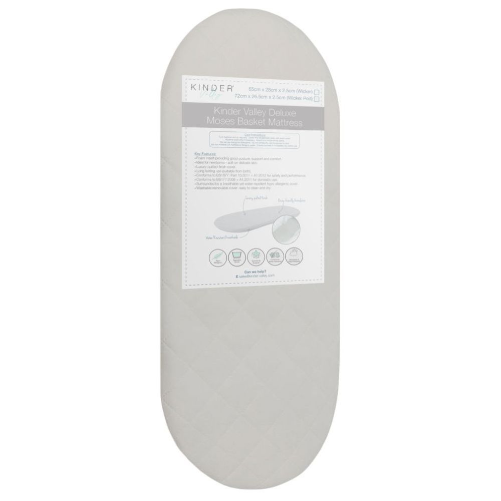 Kinder Valley Wicker Moses Basket Mattress White