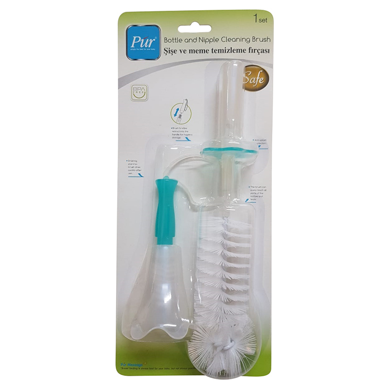 Bottle and Nipple Brushes with stand for draining – Purbrands