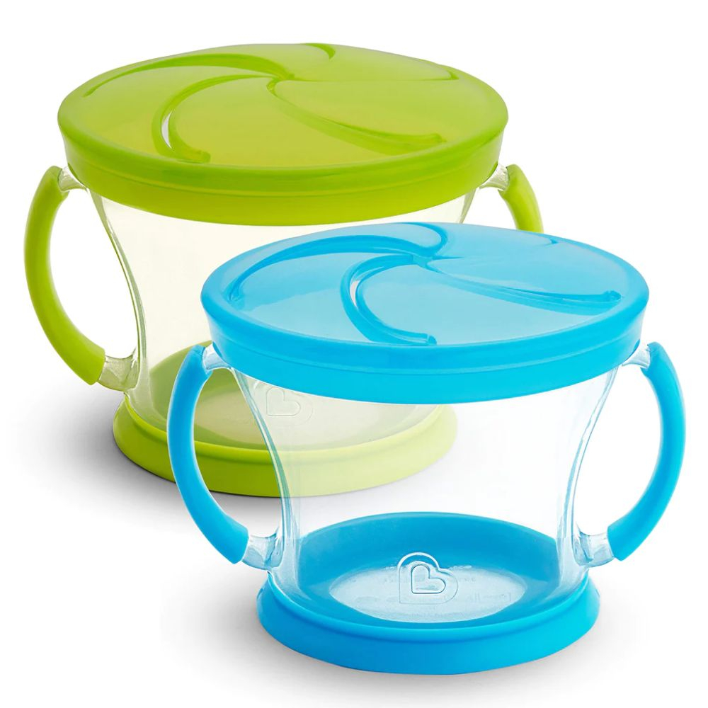 Munchkin Stainless Steel Snack Catcher with Lid, 9 Ounce Blue