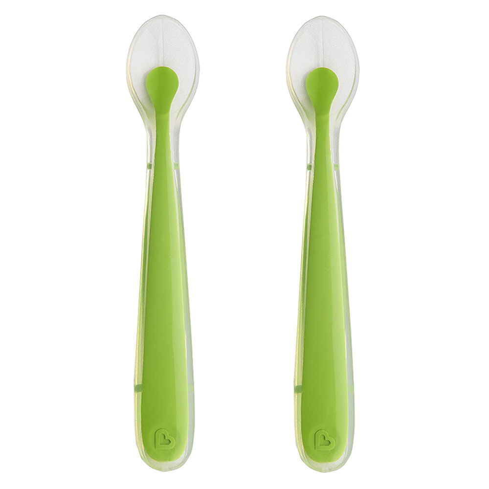 Munchkin Gentle Silicone Spoon, 4 Pack, Blue/Green