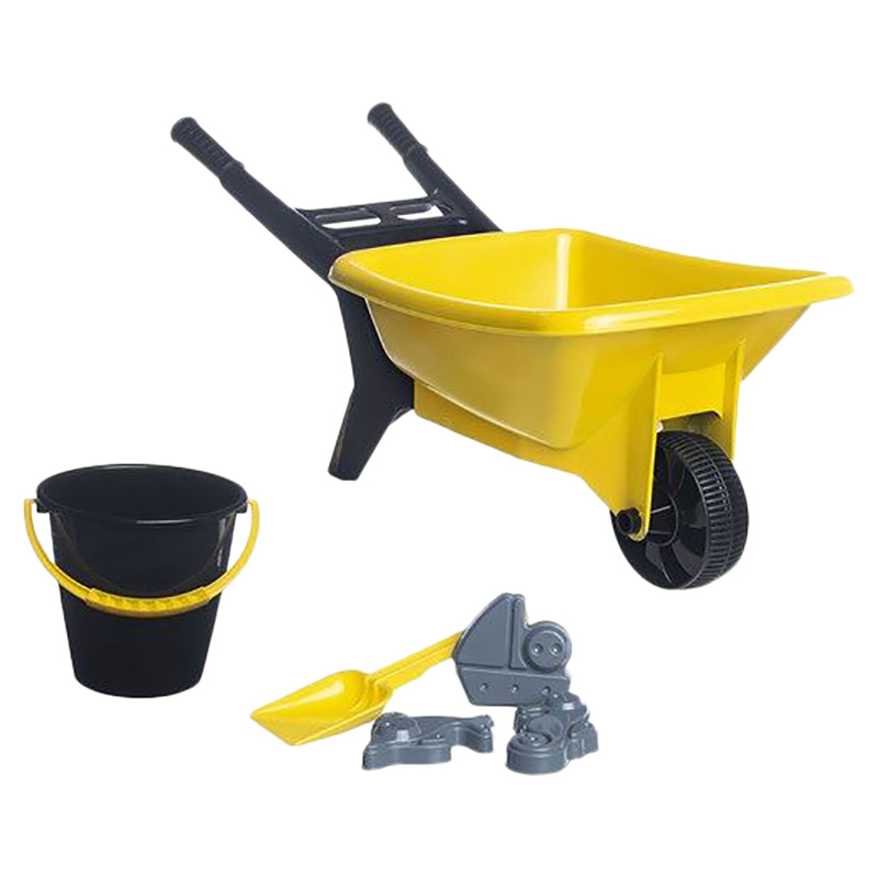 Plasto Wheelbarrow With Sand Toys 6 Parts Yellow