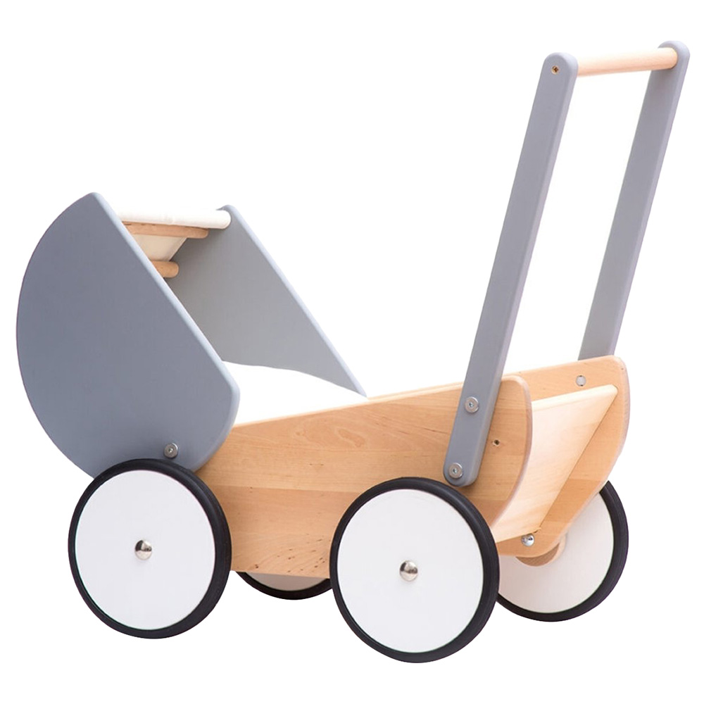 BAJO - Dolls Pram Walker Toy - Grey