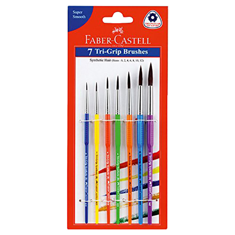 Faber-Castell Faber - Castell Synthetic Round Hair Paint Brush (Assorted  Set Of 7)