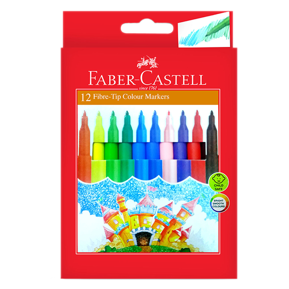 Faber Castell Fibre Tip Colour Pens Pack of 12 / 20 Colours Markers 