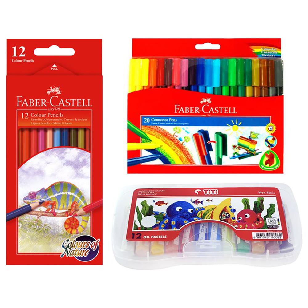 Faber Castell Fibre Tip Colour Pens Pack of 12 / 20 Colours