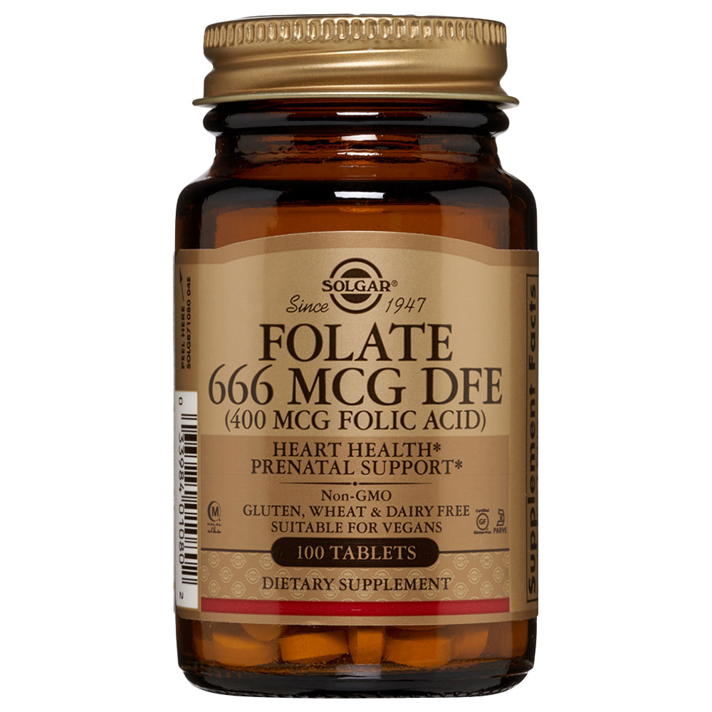 Solgar - Folate 666mcg DFE (400mcg Folic Acid) 100 Tablets