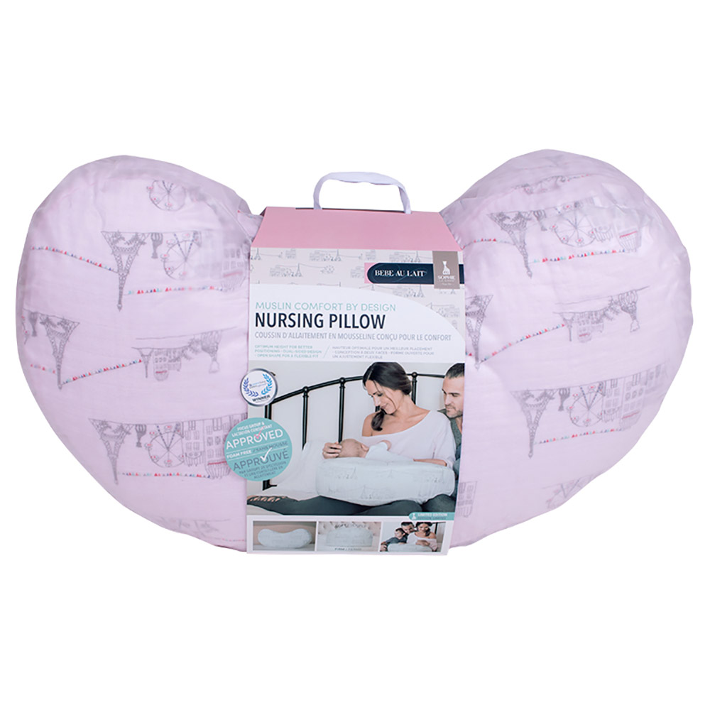 Bebe Au Lait Carousel Pink Muslin Bebe Nursing Pillow Buy At Best