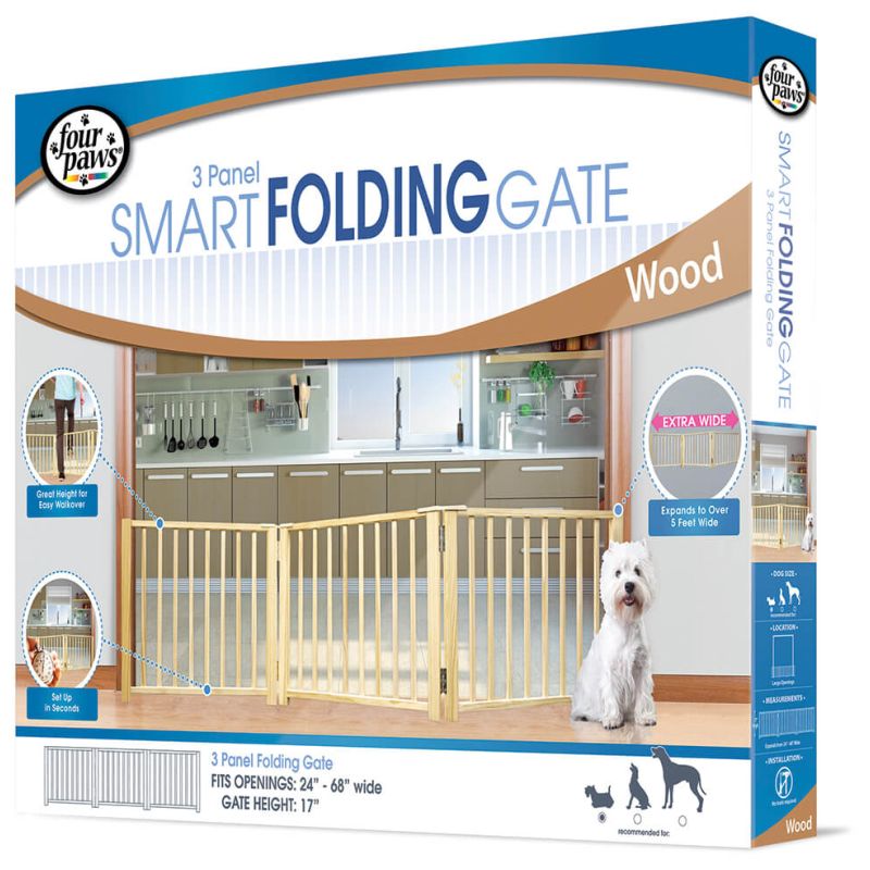Four Paws Free Standing Walk Over Wood Gate 24 64