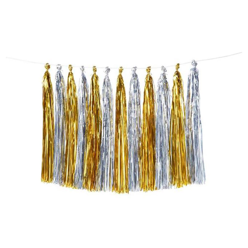 Meri Meri - Gold & Silver Tassel Garland - 2 Pcs