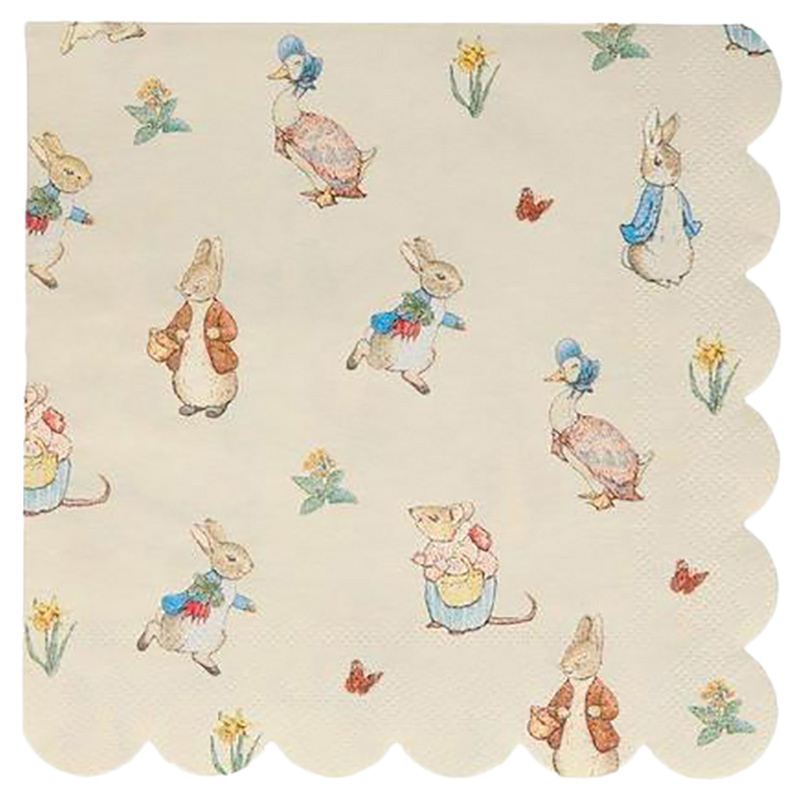 Meri Meri - Peter Rabbit & Friends Large Napkins - Beige | Buy at Best ...