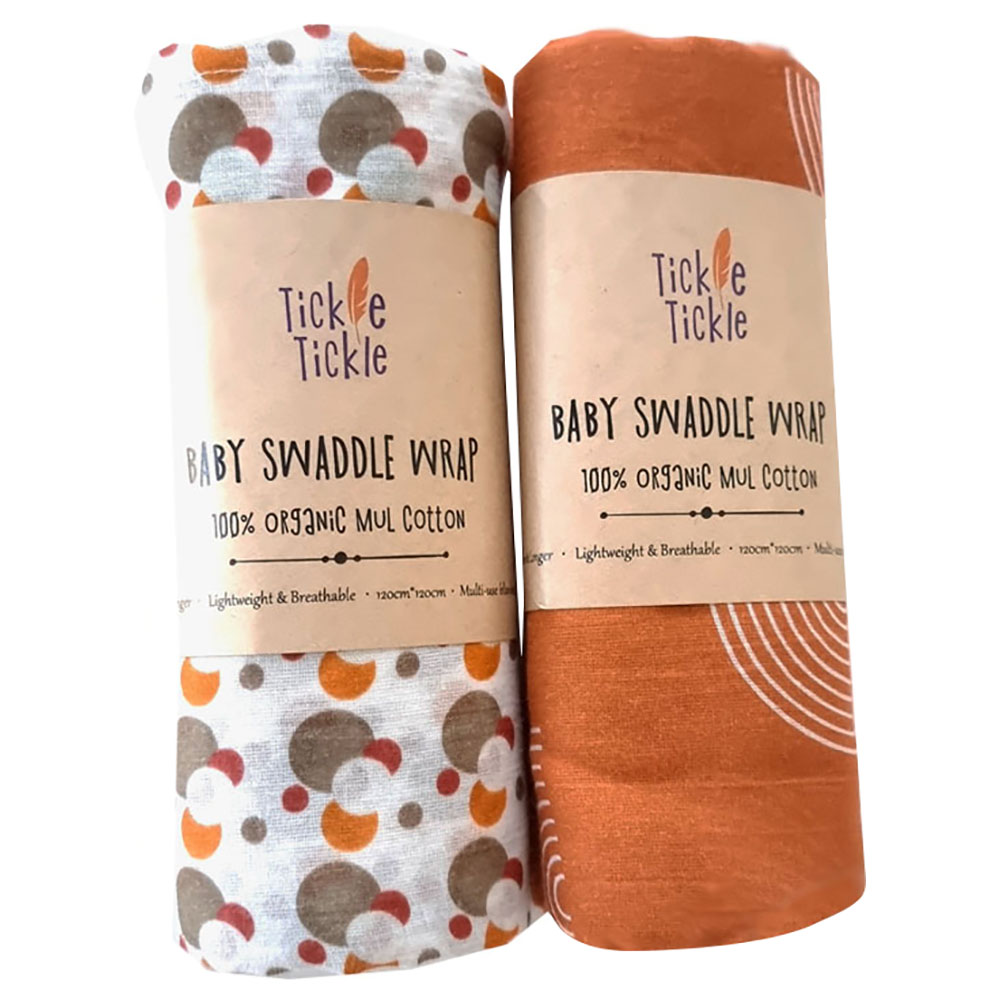 Tickle Tickle - Organic Mul Swaddles Pack Of 2 - Dreamcatcher/Sunset ...