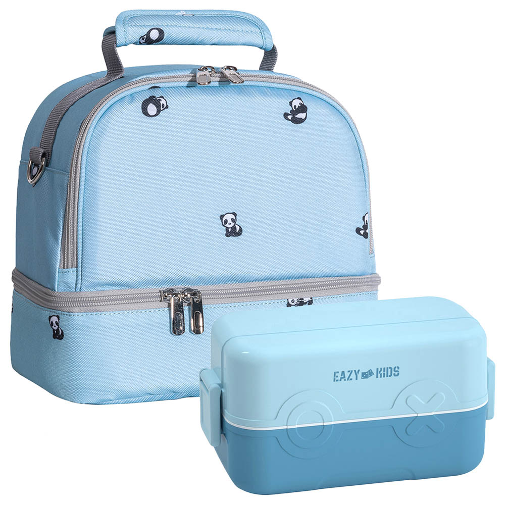 Eazy Kids - Bento Boxes w/ Insulated Lunch Bag - Jawsome Shark Blue