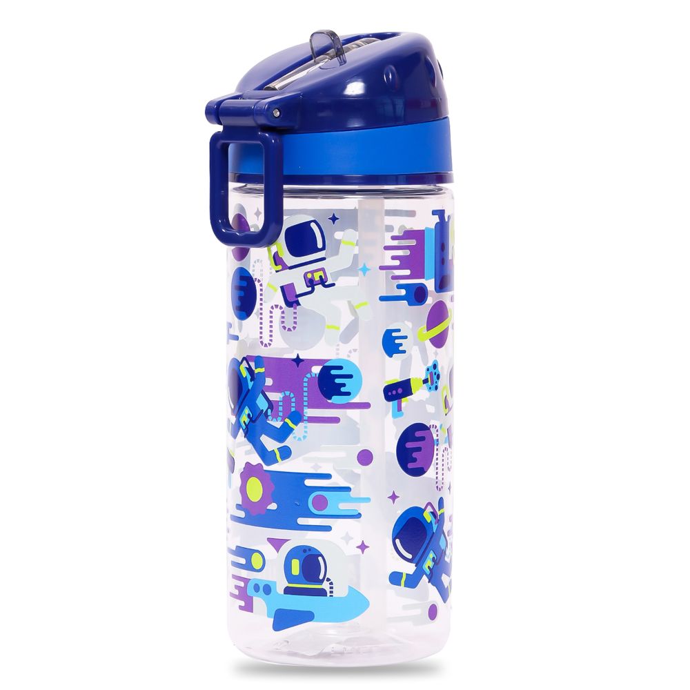 Eazy Kids Tritan Water Bottle w/ Carry handle, Gen Z - Black, 650ml